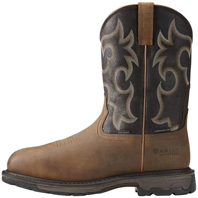 Ariat Men's WorkHog 11" Wide Sqr Comp Toe WP 400g Western Work Boot - 10018555 - Image 2