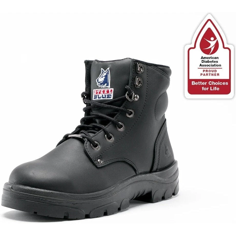 Steel Blue Men's Argyle 6" WP Steel Side Zip Work Boot - Black - 810951 - Image 3