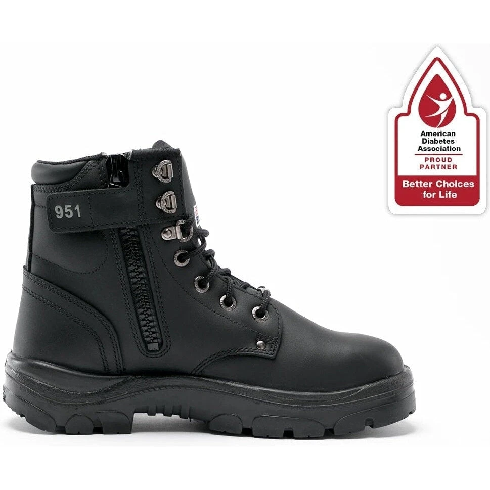 Steel Blue Men's Argyle 6" WP Steel Side Zip Work Boot - Black - 810951 - Image 2