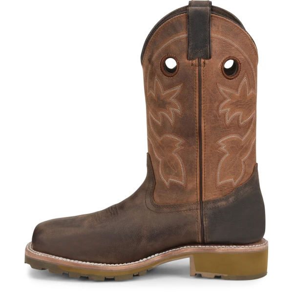 Double H Men's Abner 12" Comp Toe WP Western Work Boot- Brown - DH5353 - Image 3