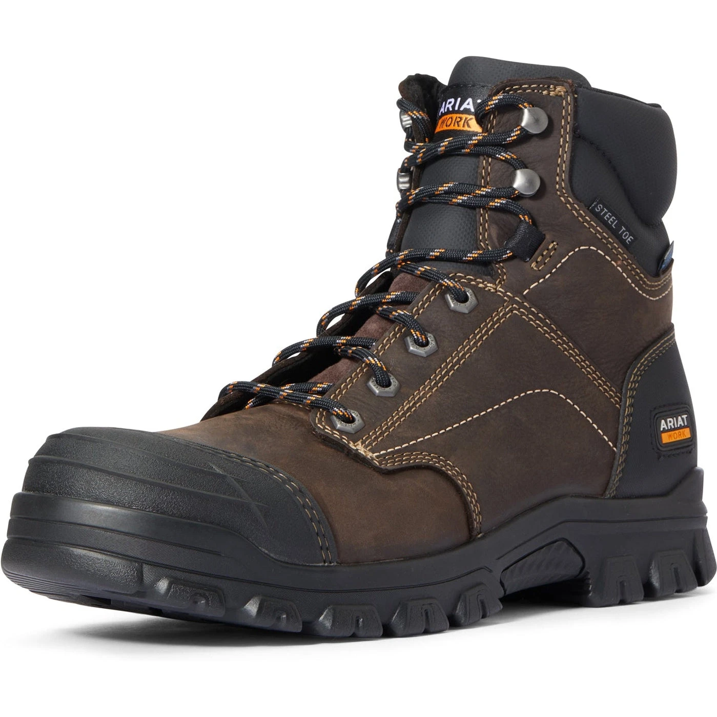 Ariat Men's Treadfast 6" Steel Toe WP Work Boot - Brown - 10034673 - Image 4
