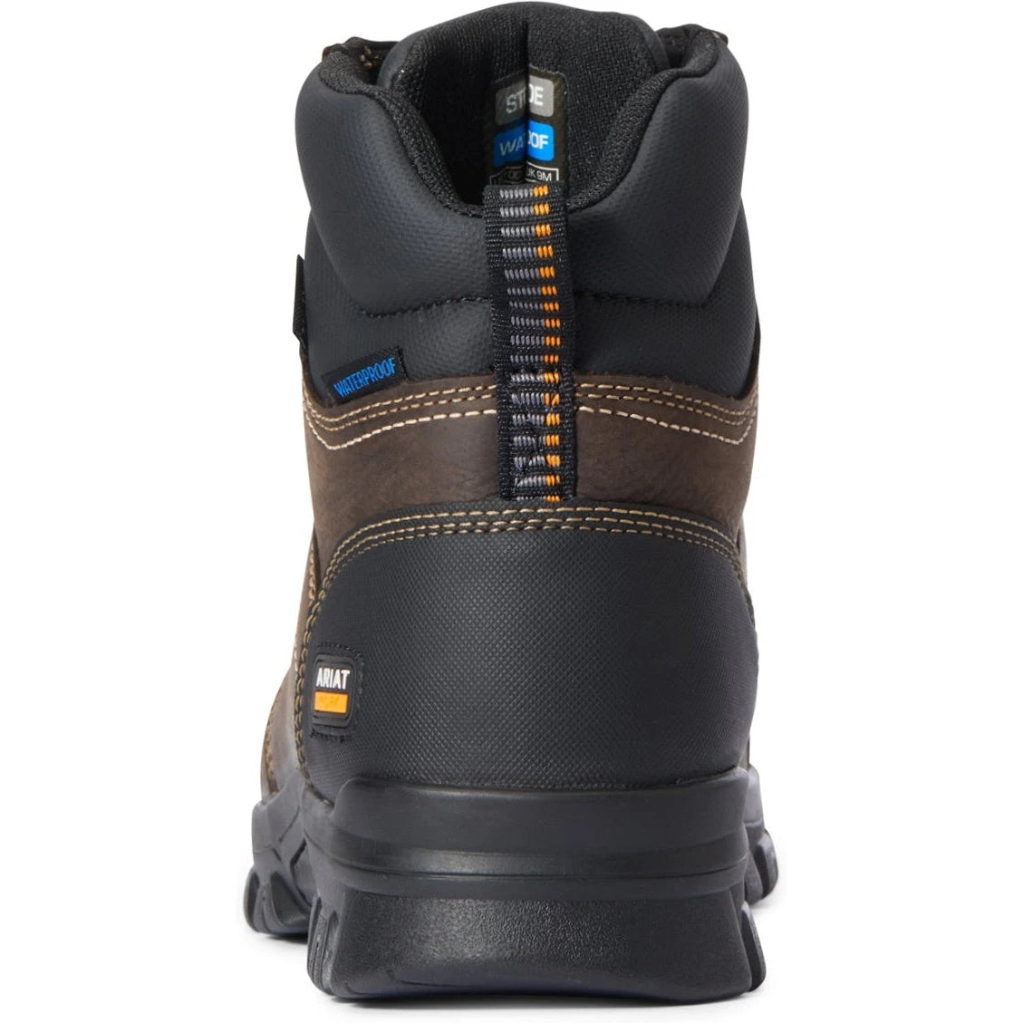 Ariat Men's Treadfast 6" Steel Toe WP Work Boot - Brown - 10034673 - Image 2