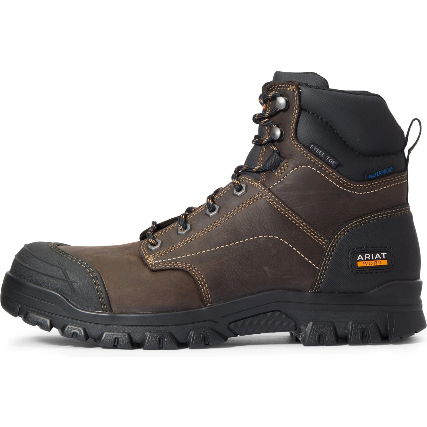 Ariat Men's Treadfast 6" Steel Toe WP Work Boot - Brown - 10034673 - Image 3