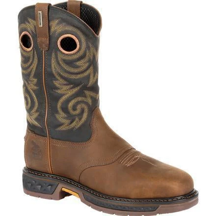 Georgia Men's Carbo-Tec LT 11" Stl Toe WP Western Boot -Brown- GB00267