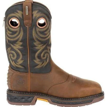 Georgia Men's Carbo-Tec LT 11" Stl Toe WP Western Boot -Brown- GB00267 - Image 2
