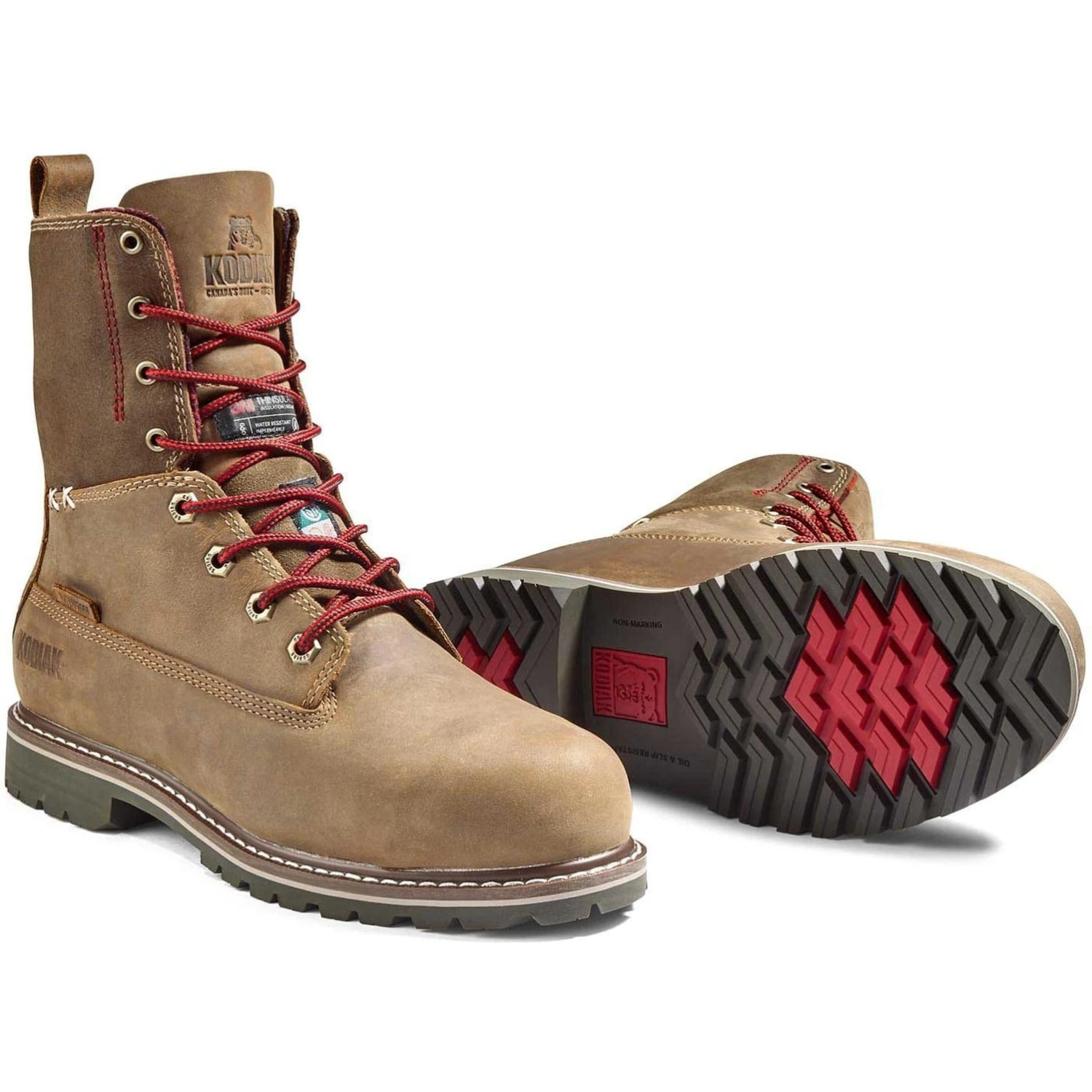 Kodiak Women's Bralorne 8" CT Waterproof 200G Work Boot -Brown- 4NM1BN - Image 4