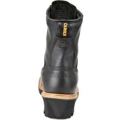 Carolina Women's Elm 8” WP Steel Toe Logger Work Boot - Black - CA1420 - Image 7