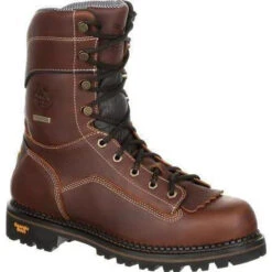 Georgia Men's AMP LT 9" Logger Comp Toe WP Work Boot - Brown - GB00238