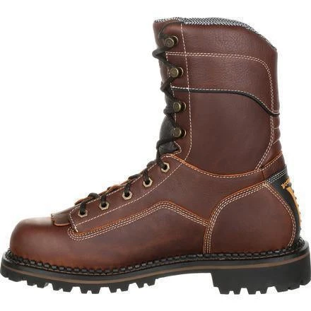 Georgia Men's AMP LT 9" Logger Comp Toe WP Work Boot - Brown - GB00238 - Image 4