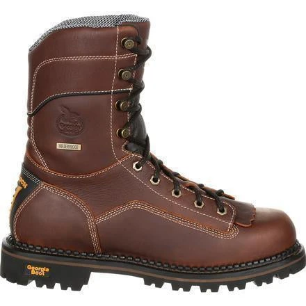 Georgia Men's AMP LT 9" Logger Comp Toe WP Work Boot - Brown - GB00238 - Image 2