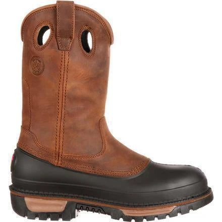 Georgia Men's Muddog Steel Toe Wellington WP Work Boot - Brown - G5594 - Image 2