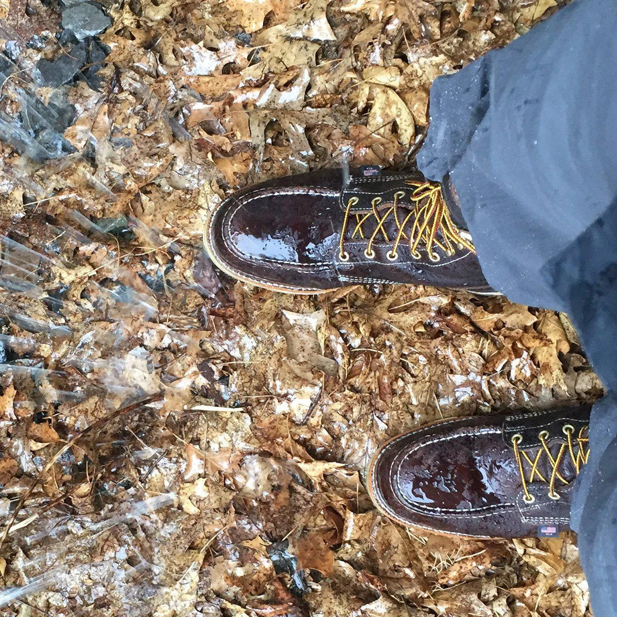 Thorogood Men's USA Made 1957 6" Moc Toe WP Wedge Work Boot Brown - 814-3600 - Image 6